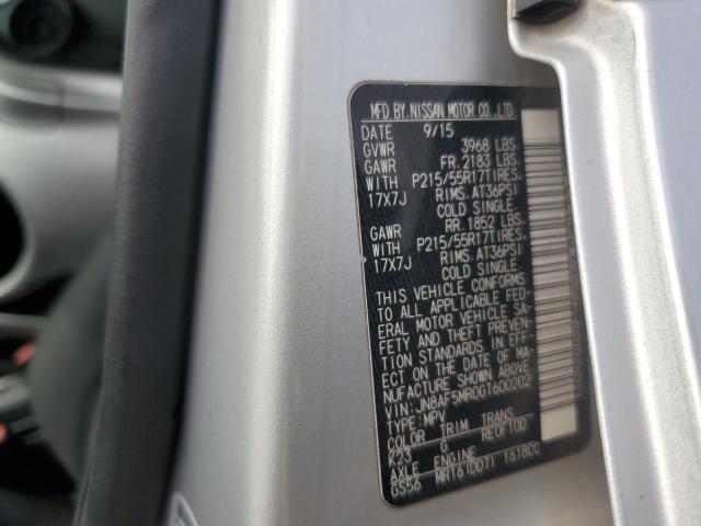 2016 NISSAN JUKE S - JN8AF5MR0GT600202