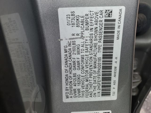 2023 HONDA CIVIC 4D 2HGFE1F97PH305185