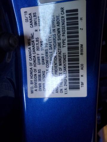 2019 HONDA CIVIC SI - 2HGFC1E54KH704021