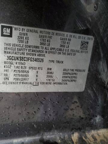 2015 CHEVROLET SILVERADO - 3GCUKSEC3FG346526