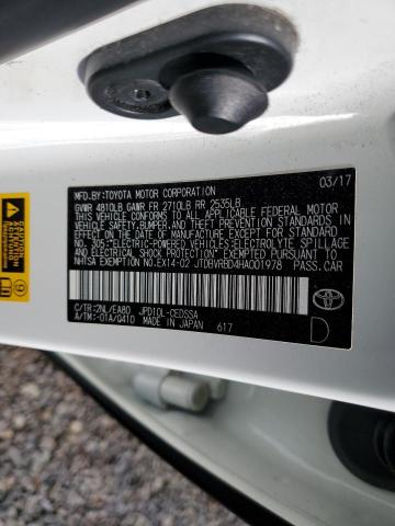 2017 TOYOTA MIRAI JTDBVRBD4HA001978
