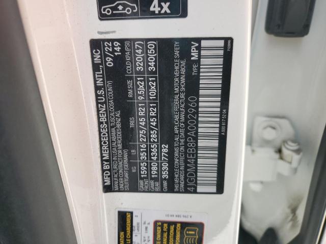 2023 MERCEDES-BENZ EQS SUV 58 4JGDM4EB8PA002960