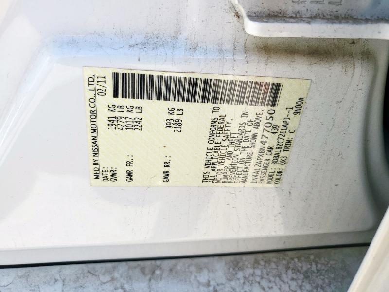 2011 NISSAN ALTIMA BAS - 1N4AL2APXBN477050