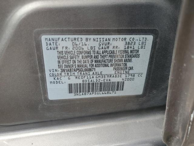 2016 NISSAN SENTRA S - 3N1AB7AP5GL668671