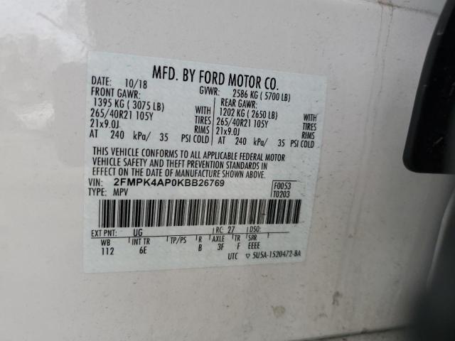2019 FORD EDGE ST - 2FMPK4AP0KBB26769