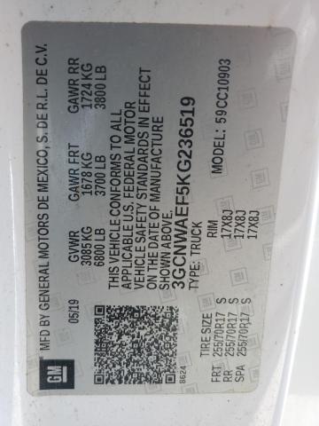 2019 CHEVROLET SILVERADO - 3GCNWAEF5KG236519