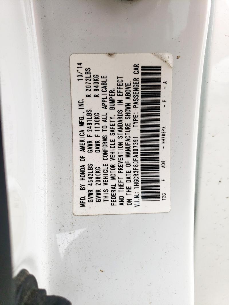 2015 HONDA ACCORD EXL - 1HGCR3F80FA007391