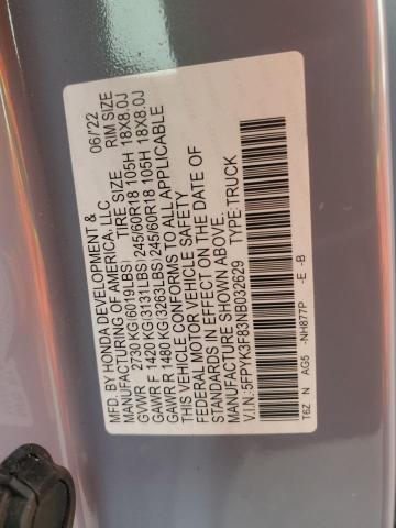 2022 HONDA RIDGELINE - 5FPYK3F83NB032629