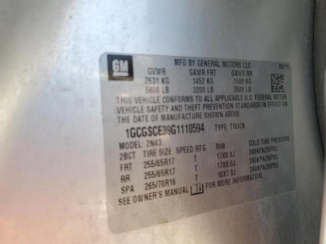 2016 CHEVROLET COLORADO L - 1GCGSCE39G1110594