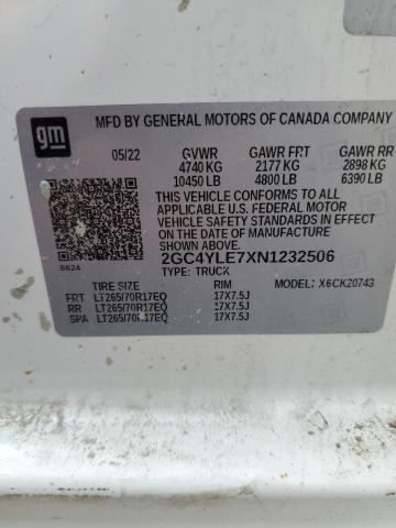 2022 CHEVROLET 2500 2GC4YLE7XN1232506