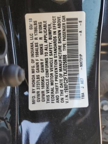 2018 HONDA CIVIC EX - 19XFC2F7XJE026888