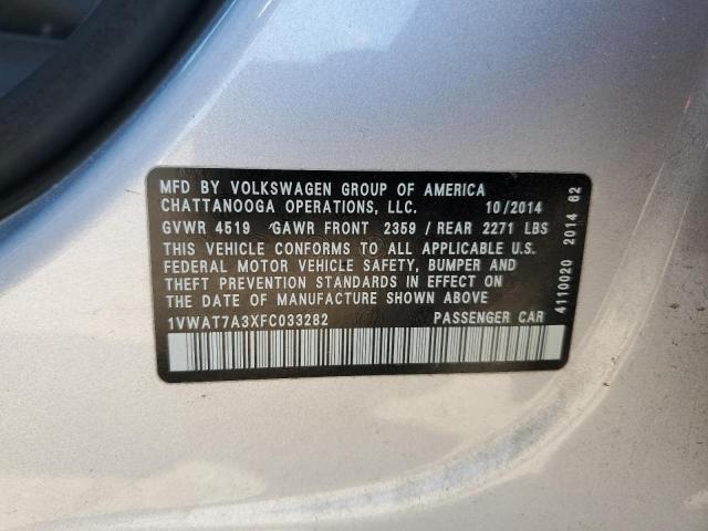 2015 VOLKSWAGEN PASSAT S - 1VWAT7A3XFC033282