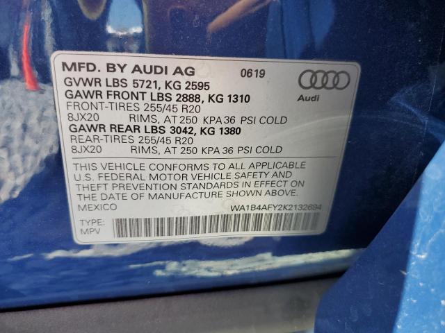 2019 AUDI SQ5 PREMIU WA1B4AFY2K2132694