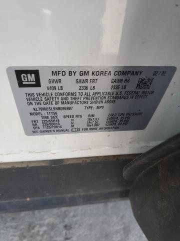 2022 CHEVROLET TRAILBLAZE - KL79MUSL9NB096987