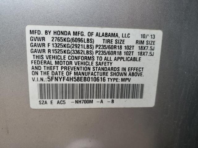 2014 HONDA PILOT EXL - 5FNYF4H58EB010616