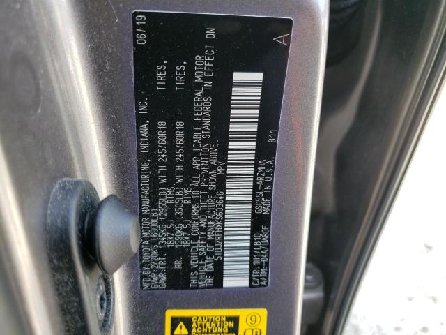 2019 TOYOTA HIGHLANDER - 5TDJZRFHXKS603646