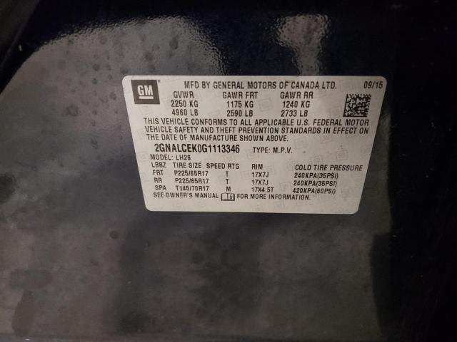 2016 CHEVROLET EQUINOX LT - 2GNALCEK0G1113346