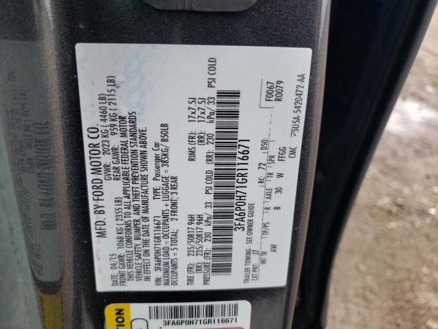 2016 FORD FUSION 3FA6P0H71GR116671