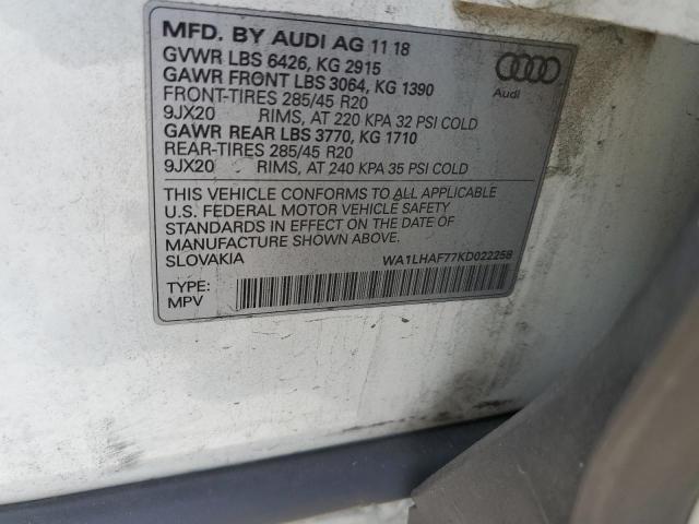 2019 AUDI Q7 PREMIUM - WA1LHAF77KD022258