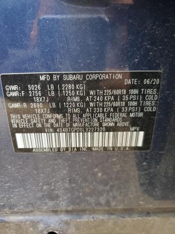 2020 SUBARU OUTBACK TO - 4S4BTGPD0L3227320