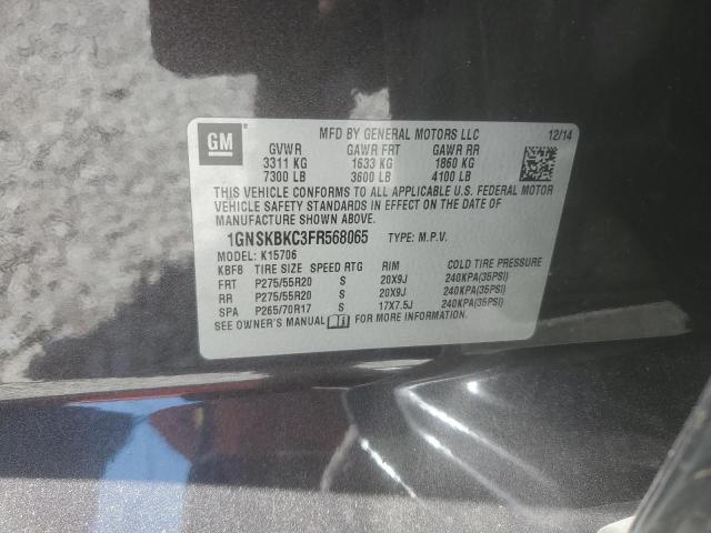 2015 CHEVROLET TAHOE K150 1GNSKBKC3FR568065