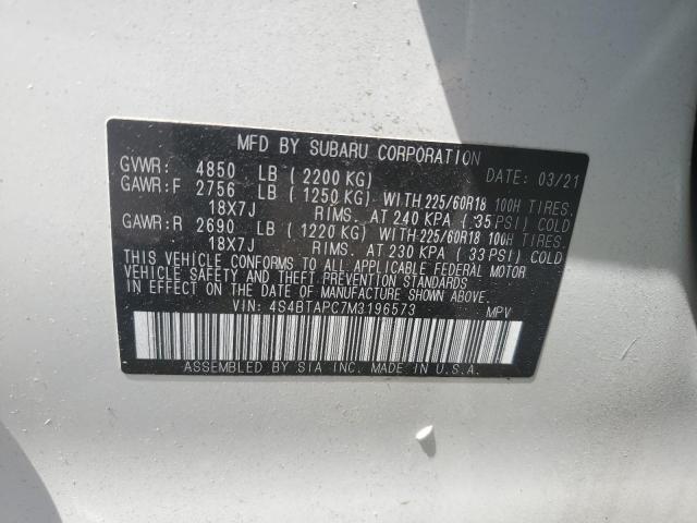 2021 SUBARU OUTBACK TO 4S4BTAPC7M3196573