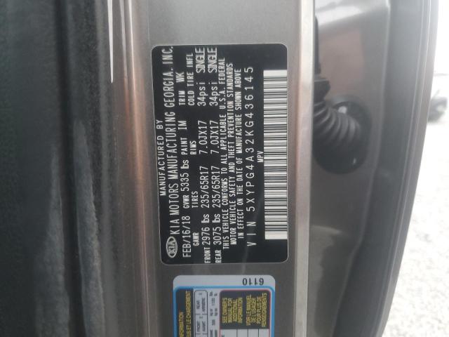 2019 KIA SORENTO L - 5XYPG4A32KG436145