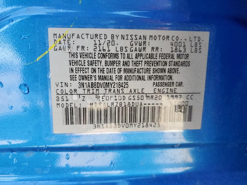2021 NISSAN SENTRA SR - 3N1AB8DV0MY218425