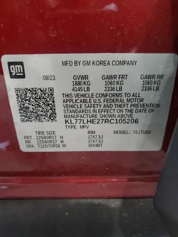 2024 CHEVROLET TRAX 1LT - KL77LHE27RC105206