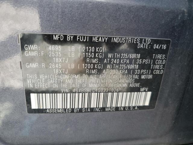 2016 SUBARU OUTBACK 2. - 4S4BSBLC4G3331026