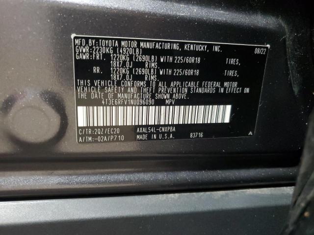 2022 TOYOTA RAV4 XSE 4T3E6RFV1NU096090