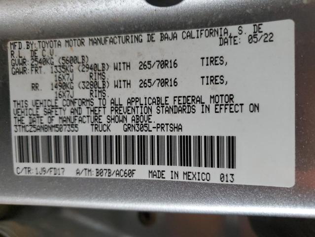 2022 TOYOTA TACOMA DOU - 3TMCZ5AN8NM507355