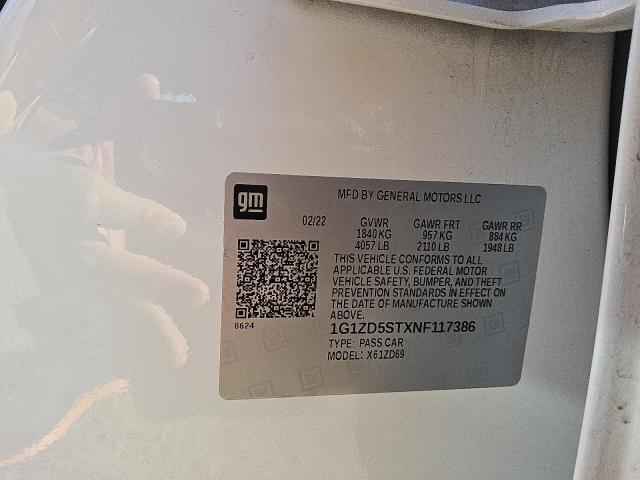 2022 CHEVROLET MALIBU LT - 1G1ZD5STXNF117386