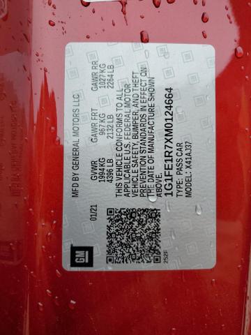 2021 CHEVROLET CAMARO LZ - 1G1FE1R7XM0124664