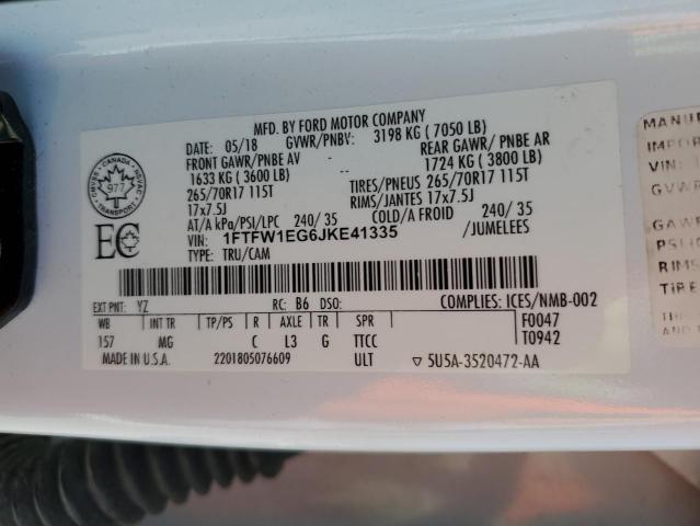 2018 FORD F150 SUPER - 1FTFW1EG6JKE41335