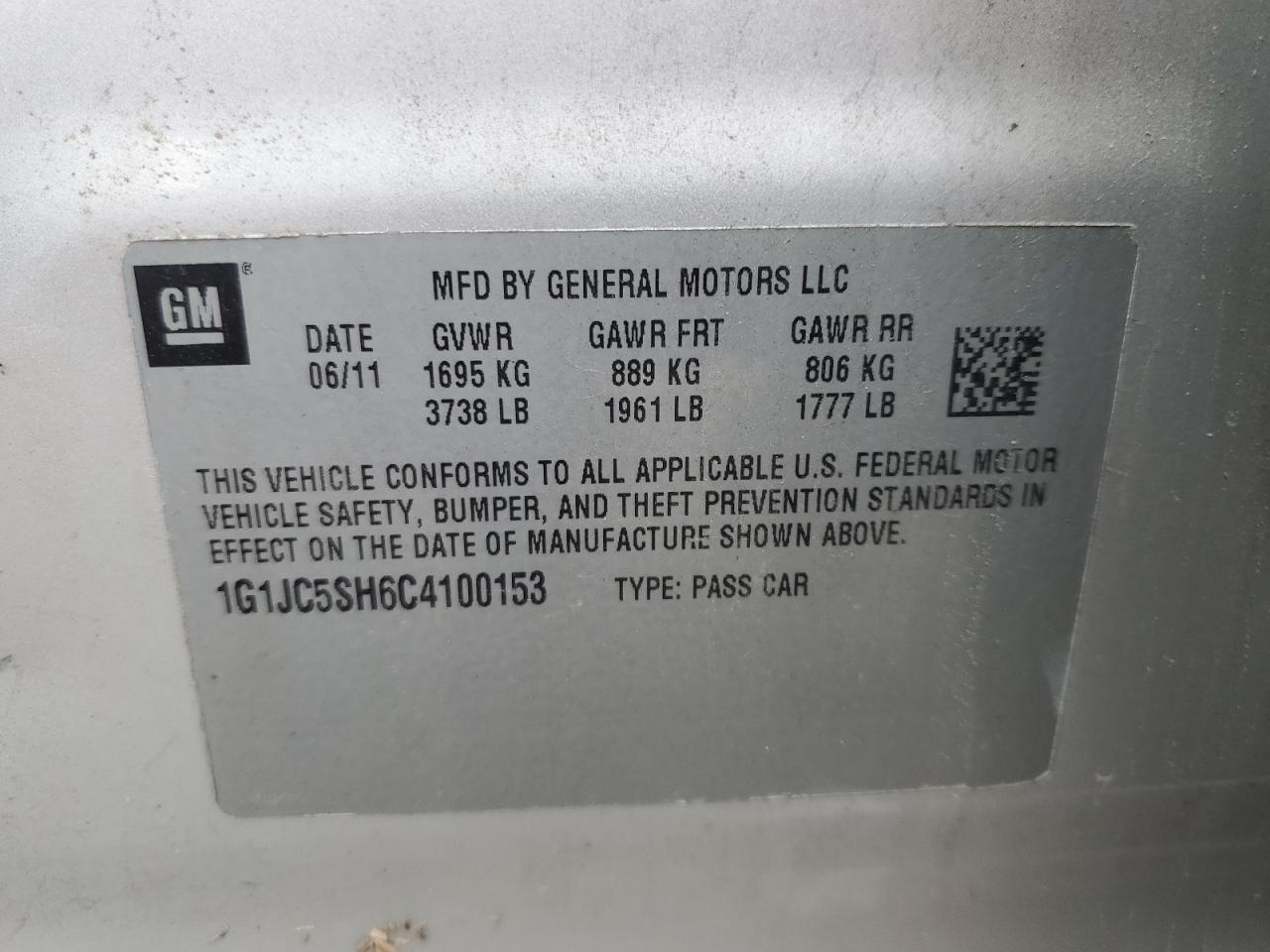 Chevrolet Sonic lt 2012