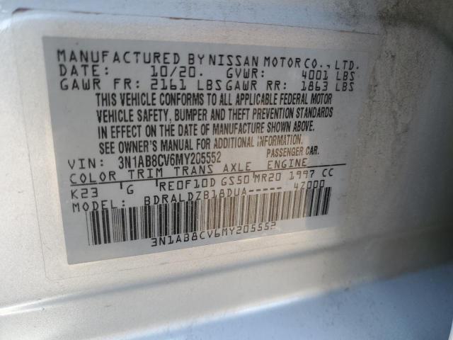 2021 NISSAN SENTRA SV - 3N1AB8CV6MY205552