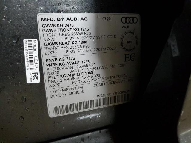 2020 AUDI Q5 TITANIU - WA1ENAFY3L2091830