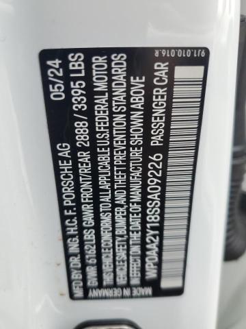 2025 PORSCHE TAYCAN WP0AA2Y18SSA09226