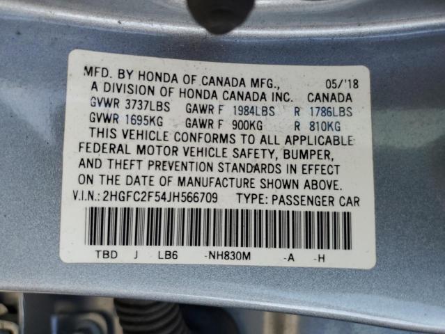 2018 HONDA CIVIC LX - 2HGFC2F54JH566709