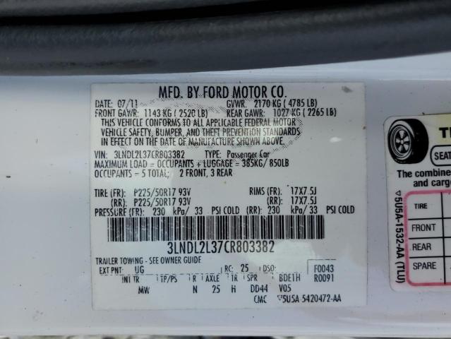 2012 LINCOLN MKZ HYBRID - 3LNDL2L37CR803382