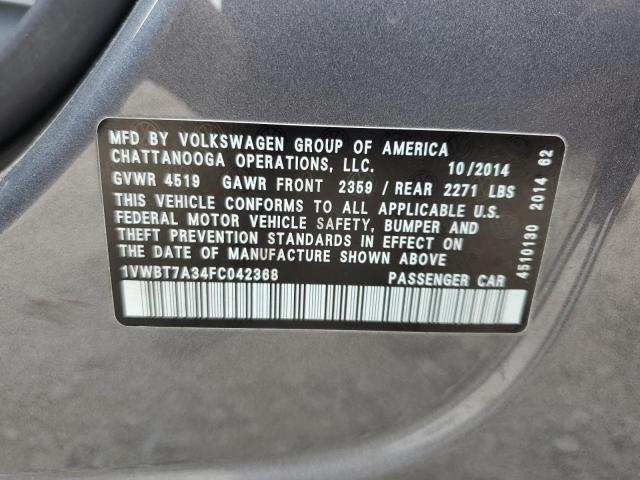 2015 VOLKSWAGEN PASSAT SE 1VWBT7A34FC042368