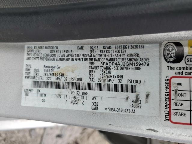 2016 FORD FIESTA S 3FADP4AJ2GM159479
