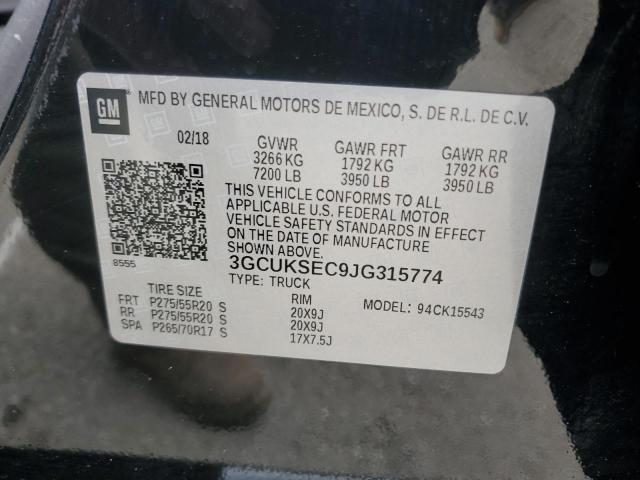 2018 CHEVROLET SILVERADO - 3GCUKSEC9JG315774