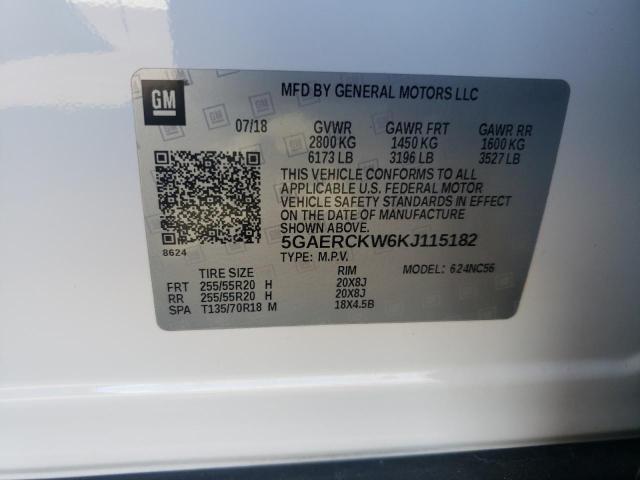 2019 BUICK ENCLAVE PR - 5GAERCKW6KJ115182