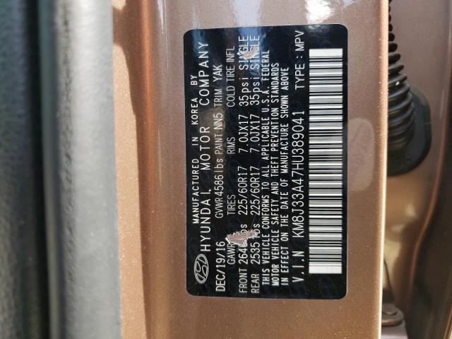 2017 HYUNDAI TUCSON LIM - KM8J33A47HU389041