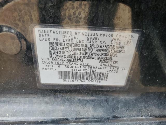 2016 NISSAN VERSA S - 3N1CN7AP6GL892788
