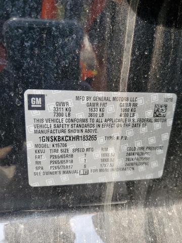 2017 CHEVROLET TAHOE K150 - 1GNSKBKCXHR183265
