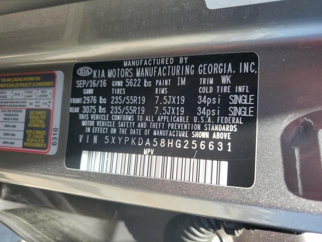 2017 KIA SORENTOSXL - 5XYPKDA58HG256631