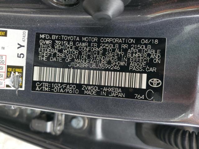 2018 TOYOTA PRIUS JTDKBRFU8J3599246